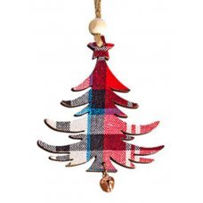 Χριστουγεννιάτικο Ξύλινο Δεντράκι Κόκκινο (6.5cm)